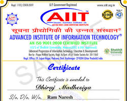 Hình ảnh về Certificate of Advanced Information Technology Application