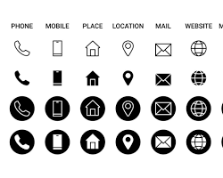 Hình ảnh về contact information  phone and website icons