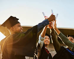 Hình ảnh về People celebrating graduation or getting certificates