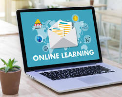 Hình ảnh về Online learning on laptop