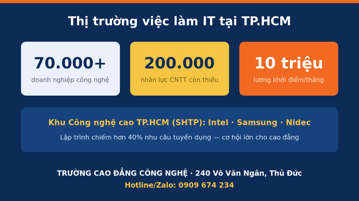 Cơ hội việc làm và mức lương ngành công nghệ thông tin tại TP.HCM 2026