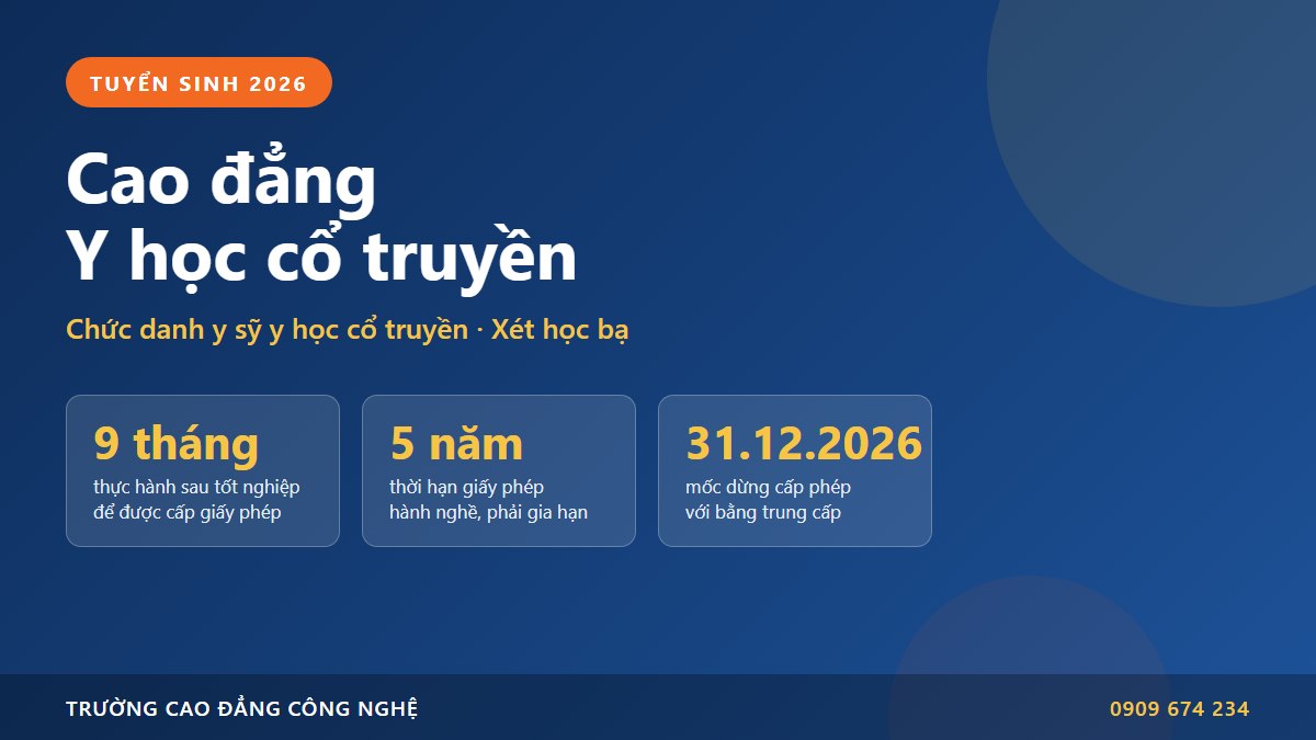 Ảnh bìa tuyển sinh Cao đẳng Y học cổ truyền 2026 tại Trường Cao đẳng An ninh mạng iSPACE